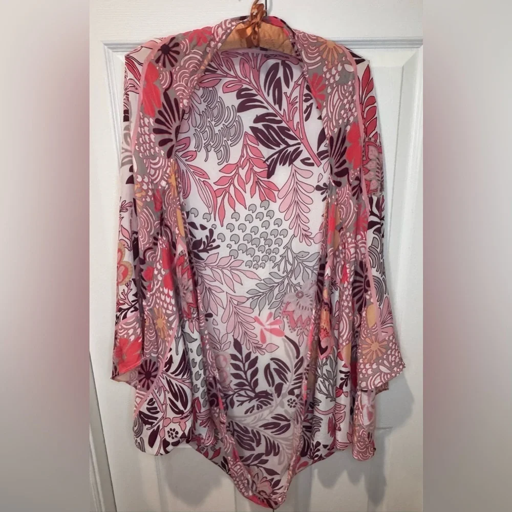 Anthropologie Larissa Floral Kimono | One Size | Open Front EEUC - Picture 3 of 9